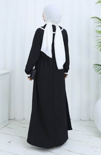 Schwarz Hijab Kleider 2145-04
