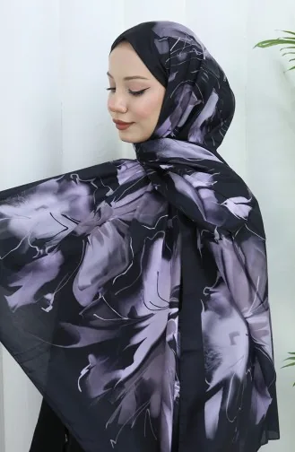 Desenli Soft Şal 70316-05 Siyah Gri
