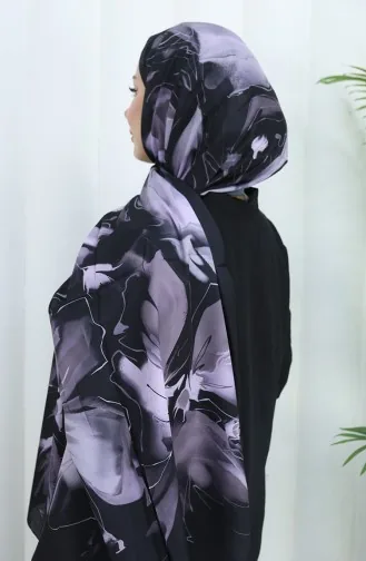 Desenli Soft Şal 70316-05 Siyah Gri