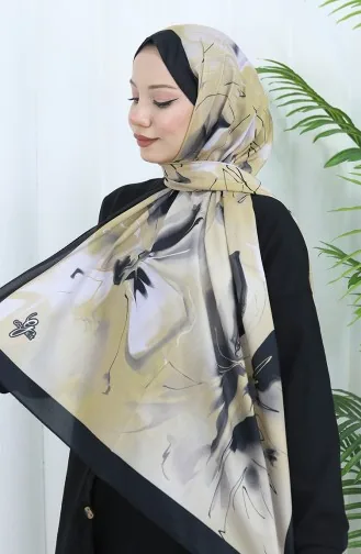 Châle Doux à Motifs 70316-12 Honey Foam Black 70316-12