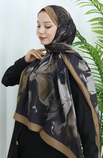Patterned Soft Shawl 70316-13 Milk Coffee Anthracite 70316-13