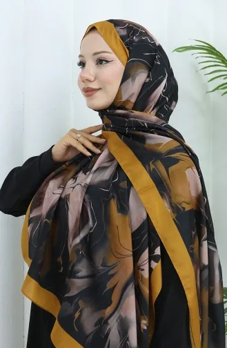 شال ناعم منقوش 70316-14 لون الخردل 70316-14