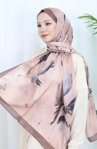 شال ناعم منقوش 70316-15 بني بودرة 70316-15