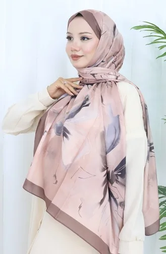 شال ناعم منقوش 70316-15 بني بودرة 70316-15