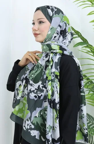 Gemusterter Weicher Schal 70317-08 Dunkelgrün Pistaziengrün 70317-08