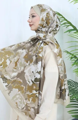 شال ناعم منقوش 70317-13 لون المنك البيج 70317-13