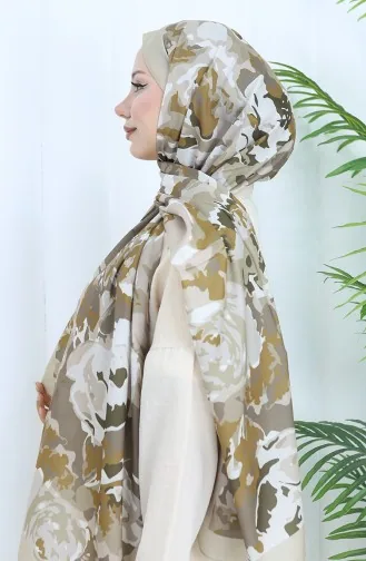 شال ناعم منقوش 70317-13 لون المنك البيج 70317-13