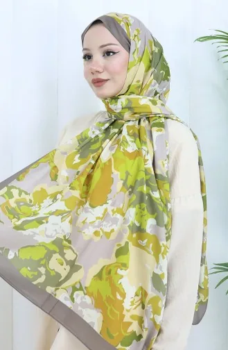 Desenli Soft Şal 70317-14 Yağ Yeşili
