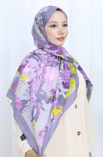 Desenli Soft Şal 70318-03 Lila