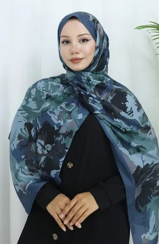 Châle Doux à Motifs 70318-09 Pétrole 70318-09