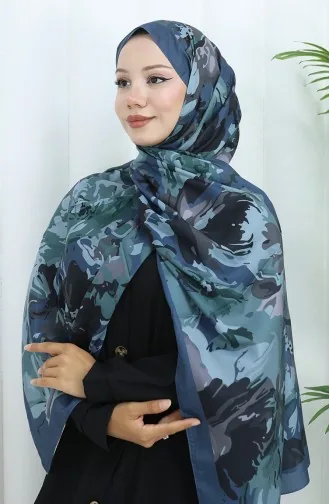 Châle Doux à Motifs 70318-09 Pétrole 70318-09