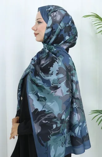 Châle Doux à Motifs 70318-09 Pétrole 70318-09