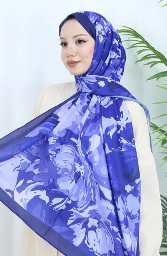 Châle Doux à Motifs 70318-10 Bleu Marine 70318-10