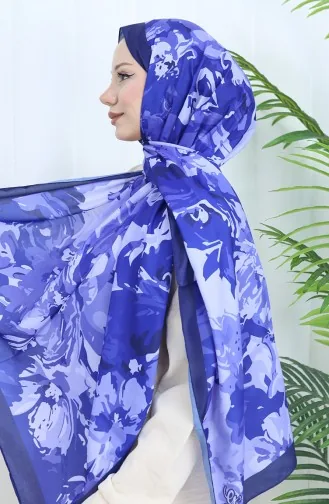 Châle Doux à Motifs 70318-10 Bleu Marine 70318-10