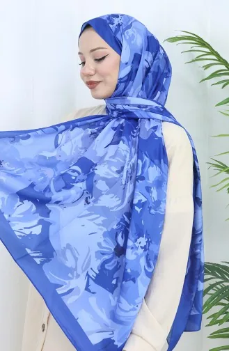 شال ناعم منقوش 70318-11 جينز أزرق 70318-11