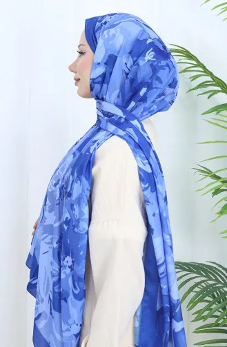 شال ناعم منقوش 70318-11 جينز أزرق 70318-11