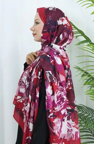 Gestreepte Zachte Sjaal 70318-13 Fuchsia Cherry 70318-13