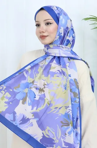 Châle Doux à Motifs 70318-16 Bleu Lilas Foncé 70318-16