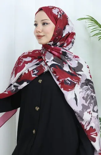 Châle Doux à Motifs 70318-17 Rouge Bordeaux 70318-17