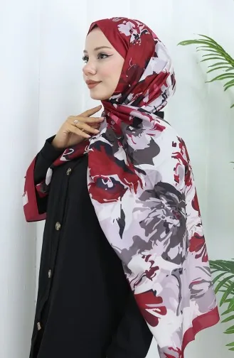 Châle Doux à Motifs 70318-17 Rouge Bordeaux 70318-17