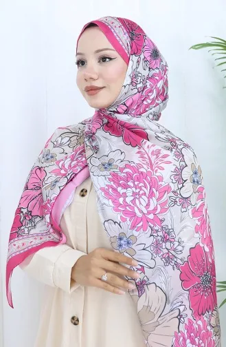 شال منقوش بزهرة الشمبانيا 70319-01 فوشيا 70319-01