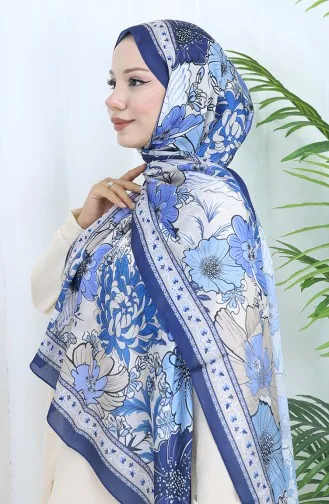 Champs Elysees Bloemenpatroon Sjaal 70319-05 Marineblauw 70319-05