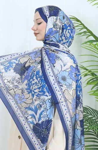 Champs Elysees Bloemenpatroon Sjaal 70319-05 Marineblauw 70319-05