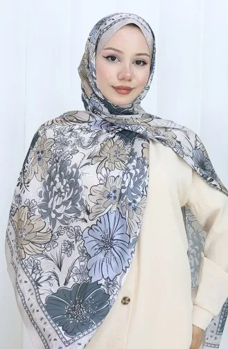 Châle à Motifs De Fleurs De Champagne 70319-09 Beige Fumé 70319-09