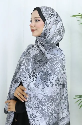 Champs-Elysees Bloemenpatroon Sjaal 70319-14 Zwart Grijs 70319-14