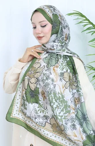 Champagne Flower Patterned Shawl 70319-16 Khaki 70319-16