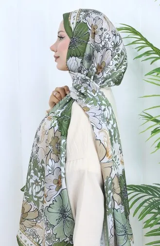 Champagne Flower Patterned Shawl 70319-16 Khaki 70319-16