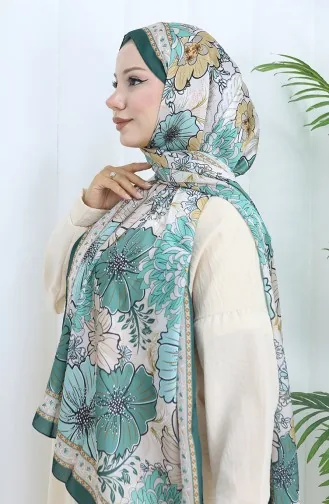 Champs Elysees Bloemenpatroon Sjaal 70319-17 Smaragdgroen Amandelgroen 70319-17