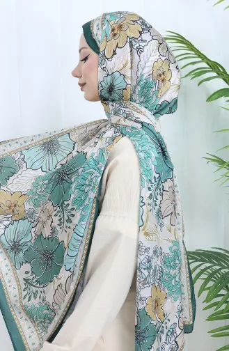 Champs Elysees Bloemenpatroon Sjaal 70319-17 Smaragdgroen Amandelgroen 70319-17