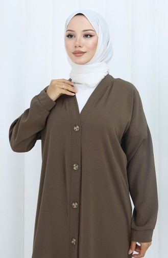 Boydan Düğmeli Hırka Pantolon İkili Takım 0138-05 Kahverengi