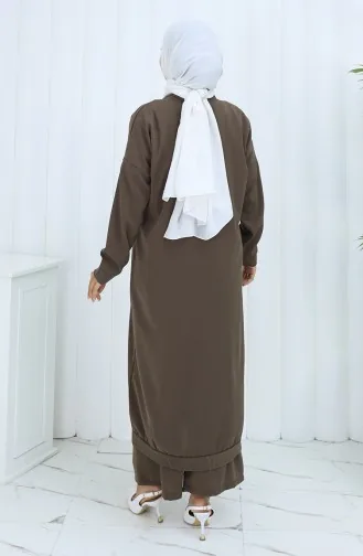 Geknoopt Vest En Pantalon Tweedelig Pak 0138-05 Bruin 0138-05