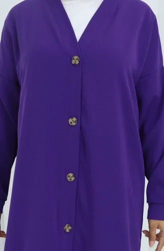 Ensemble Deux Pièces Cardigan Boutonné Et Pantalon 0138-07 Violet 0138-07