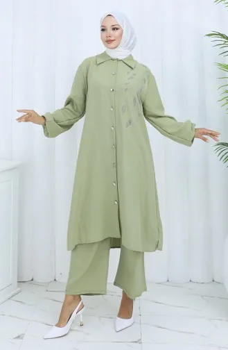 Aerobin Kumaş Tunik Pantolon İkili Takım 2134-02 Haki