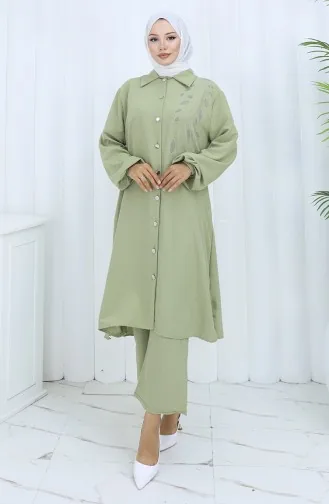 Aerobin Kumaş Tunik Pantolon İkili Takım 2134-02 Haki