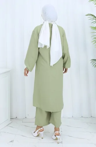 Aerobin Kumaş Tunik Pantolon İkili Takım 2134-02 Haki