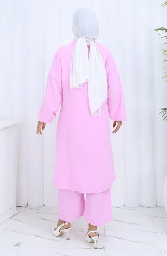 Ensemble Deux Pièces Tunique Et Pantalon En Tissu Aerobin 2134-04 Rose 2134-04