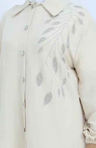 Aerobin Fabric Tunic Trousers Two Piece Suit 2134-06 Beige 2134-06