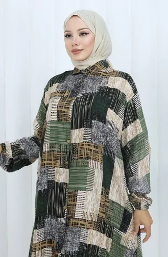 Viskose Stoff Tunika Hose Doppelanzug 2139-01 Khaki Nerz 2139-01