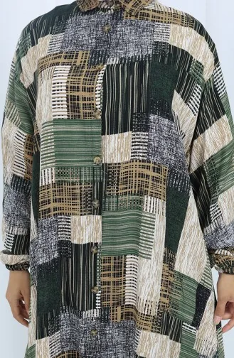 Viskose Stoff Tunika Hose Doppelanzug 2139-01 Khaki Nerz 2139-01