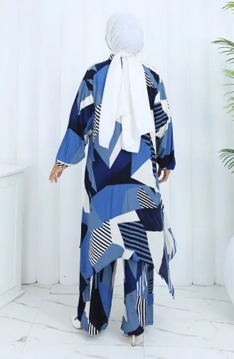 Viscose Stof Tuniek Broek Tweedelig Pak 2140-01 Marineblauw 2140-01