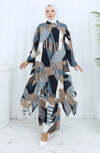 Ensemble Deux Pièces Tunique Et Pantalon En Viscose 2140-03 Vison 2140-03