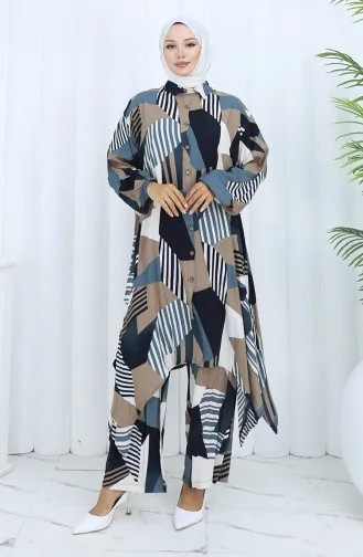 Ensemble Deux Pièces Tunique Et Pantalon En Viscose 2140-03 Vison 2140-03