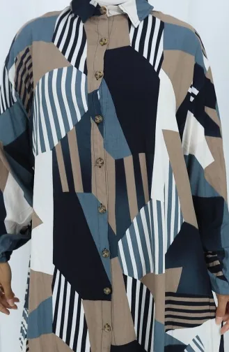 Ensemble Deux Pièces Tunique Et Pantalon En Viscose 2140-03 Vison 2140-03