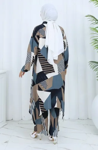 Ensemble Deux Pièces Tunique Et Pantalon En Viscose 2140-03 Vison 2140-03