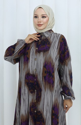 Viskon Kumaş Tunik Pantolon İkili Takım 2143-01 Mor
