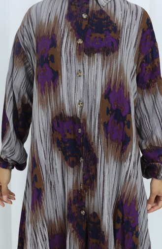 Viskon Kumaş Tunik Pantolon İkili Takım 2143-01 Mor